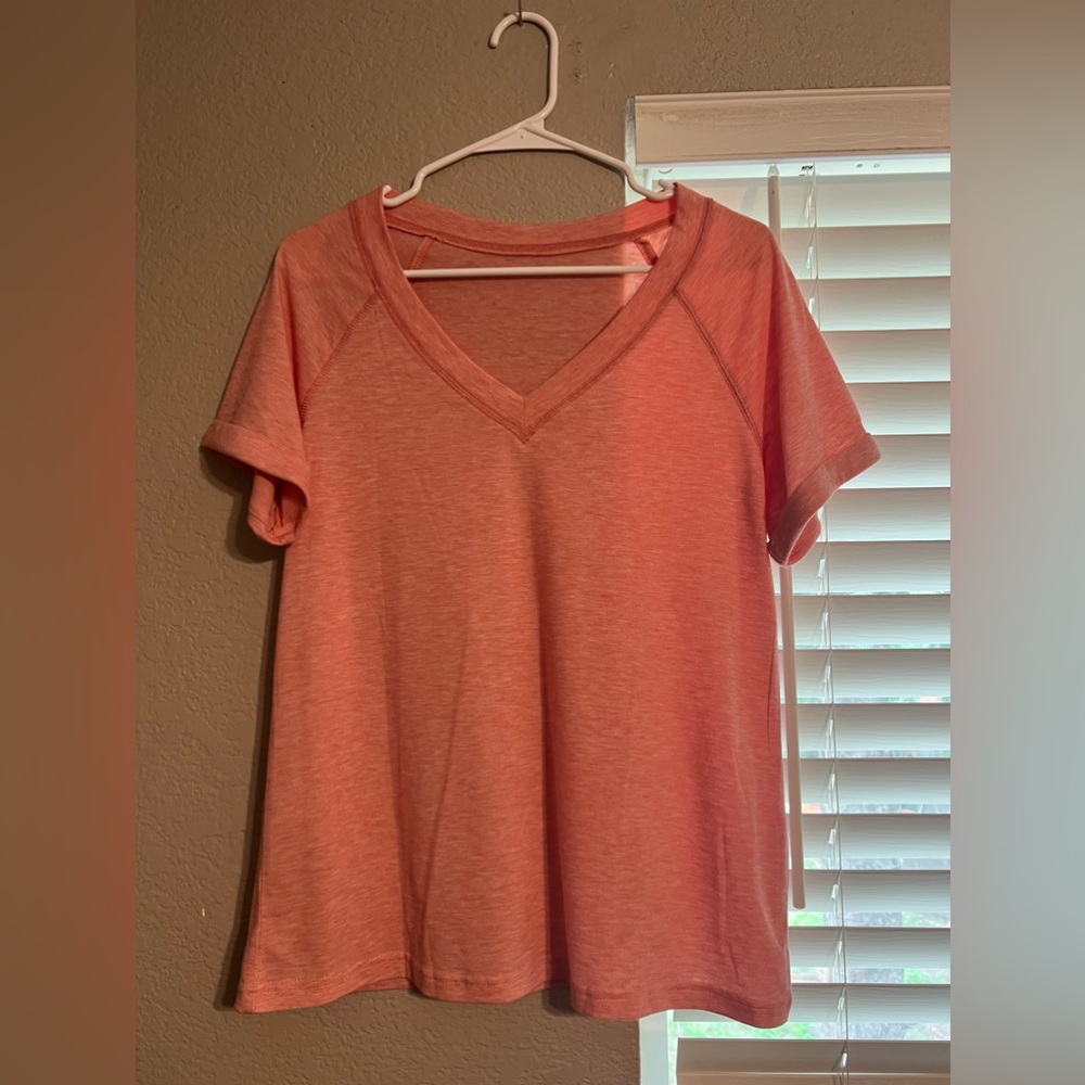 Salmon Pink Short Sleeve Top